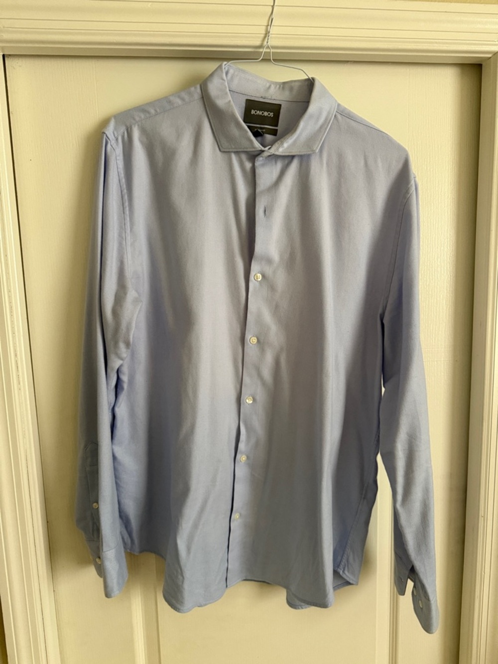Bonobos Pale Blue Men's Dress Shirt with Modern Spread Collar